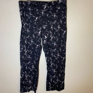 Marc New York Stretchy Yoga Pants Black White Marbled size small